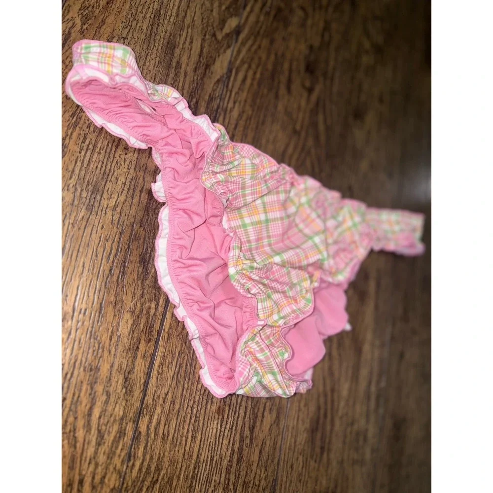 strawberry plaid pinky cheeky bikini  bottom frankies bikinis XL
